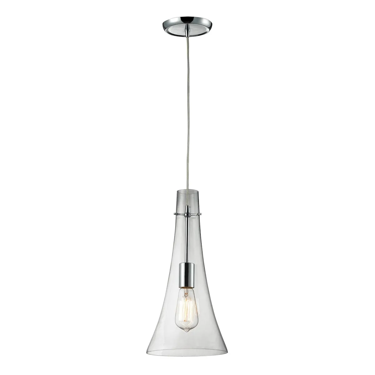 1 light pendant in polished chrome ELK Lighting