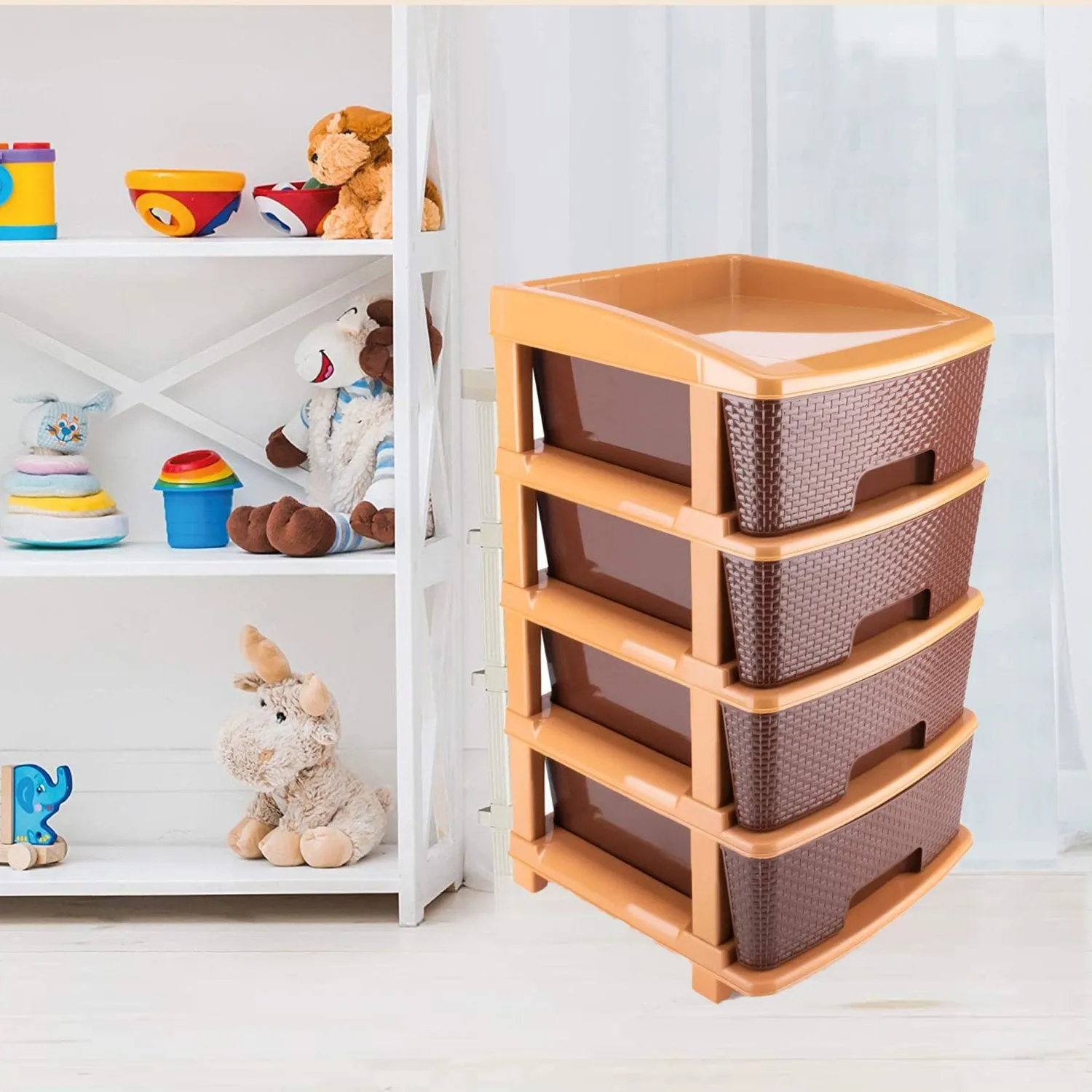 1182 Plastic Modular Drawer 4 Tier Organisers
