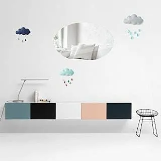 13 SOEME Flexible Mirror Sheets Self-Adhesive Plastic Mirror Tiles Non-Glass Mirror Stickers for Home Decoration (Oval Shape)