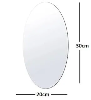 13 SOEME Flexible Mirror Sheets Self-Adhesive Plastic Mirror Tiles Non-Glass Mirror Stickers for Home Decoration (Oval Shape)