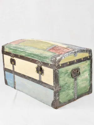 19th century travel trunk - multicolor