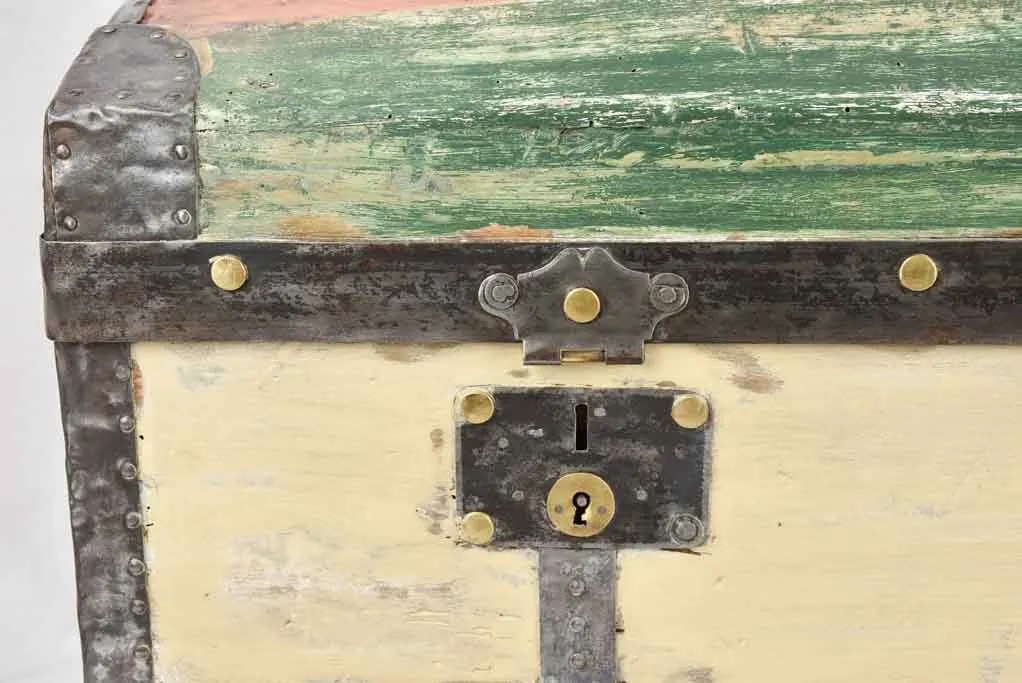 19th century travel trunk - multicolor
