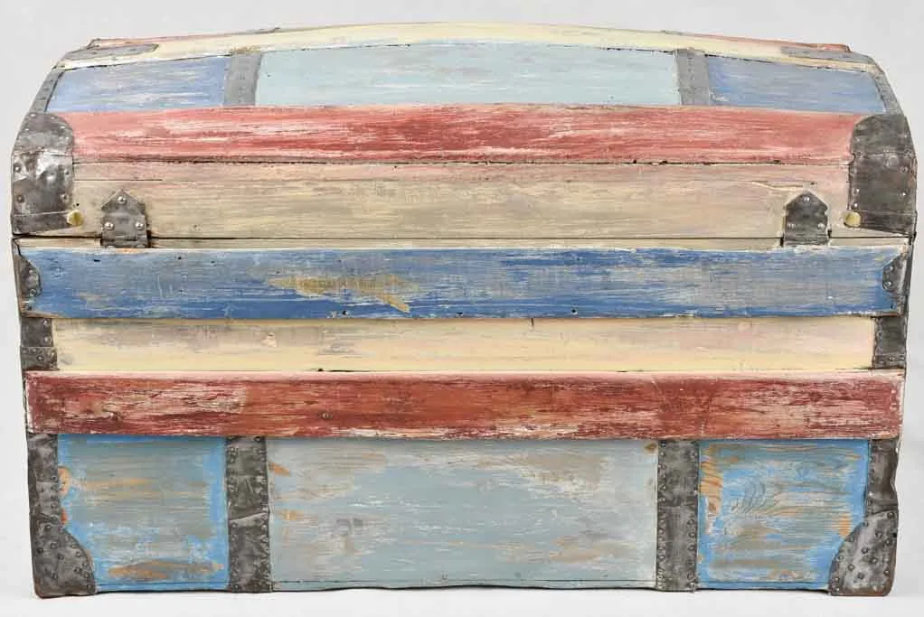 19th century travel trunk - multicolor