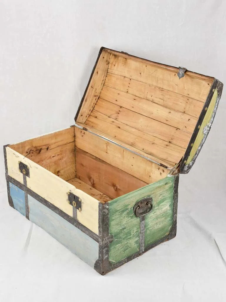 19th century travel trunk - multicolor