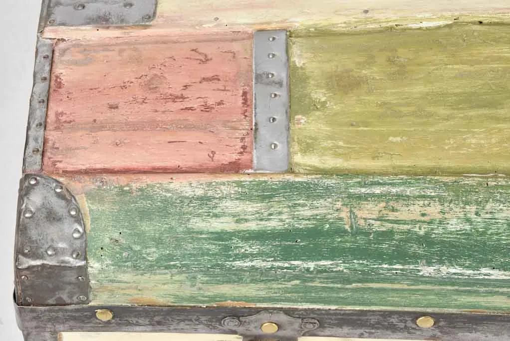 19th century travel trunk - multicolor