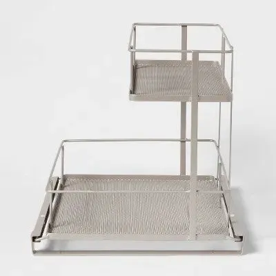 2 Tier Slide Out Under Vanity Brushed Nickel - Brightroom