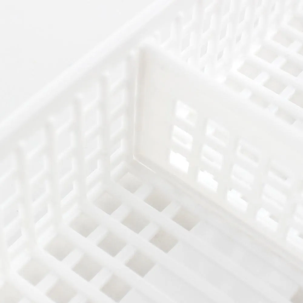 3-Section White Shallow Organizer with Compartments