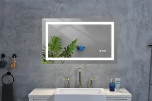 32*24 LED Lighted Bathroom Wall Mounted Mirror with High Lumen Anti-Fog Separately Control Dimmer Function