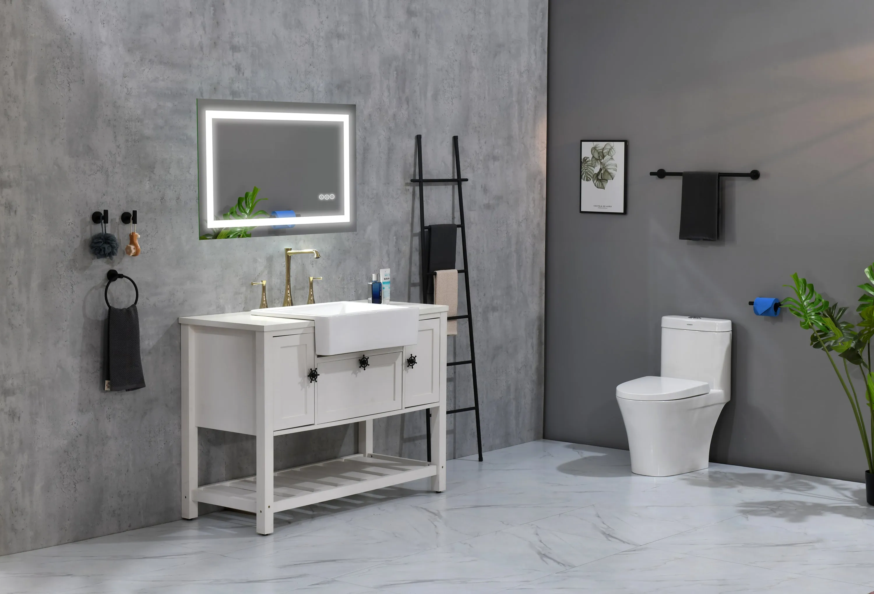 32*24 LED Lighted Bathroom Wall Mounted Mirror with High Lumen Anti-Fog Separately Control Dimmer Function