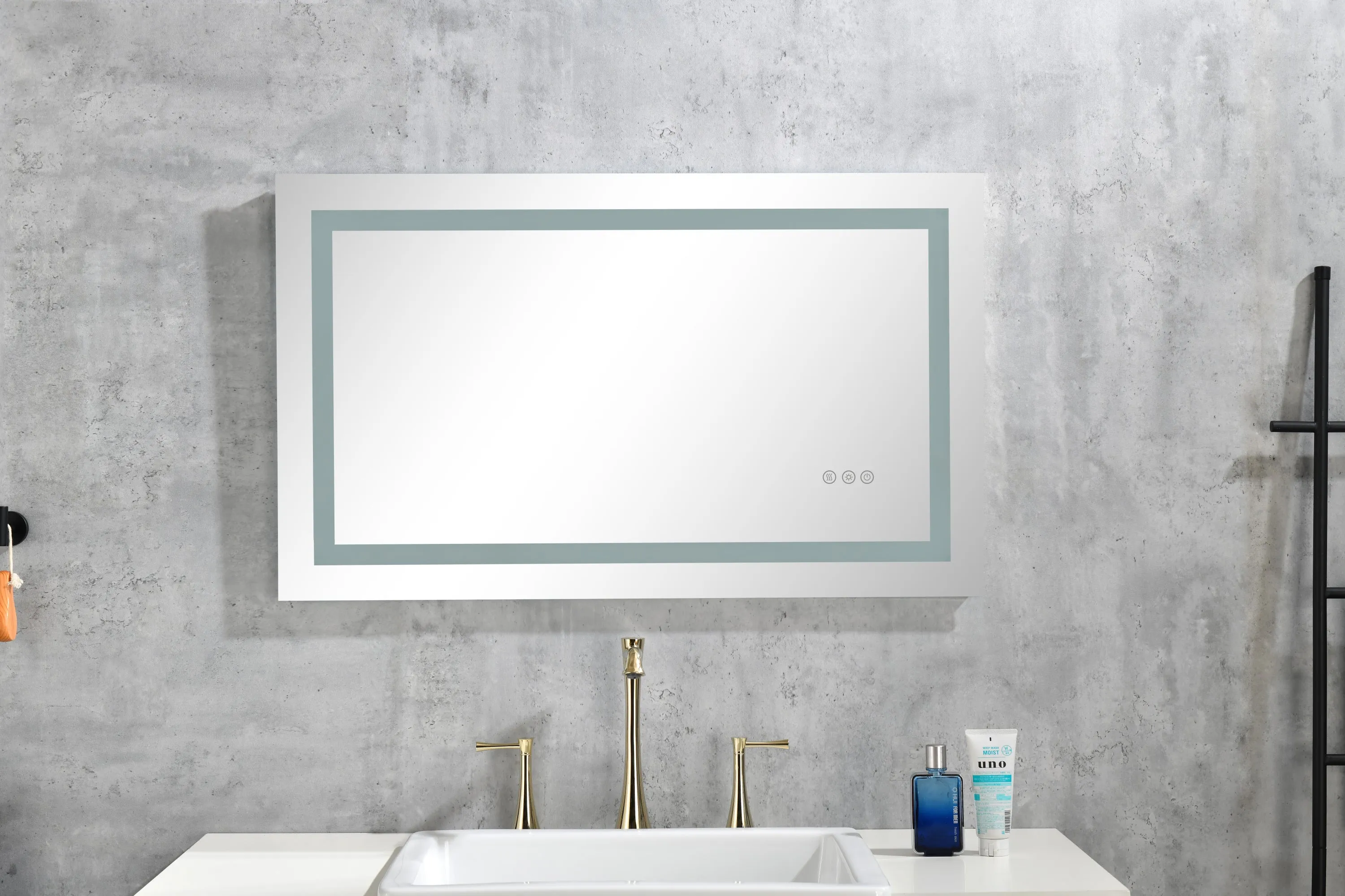 32*24 LED Lighted Bathroom Wall Mounted Mirror with High Lumen Anti-Fog Separately Control Dimmer Function