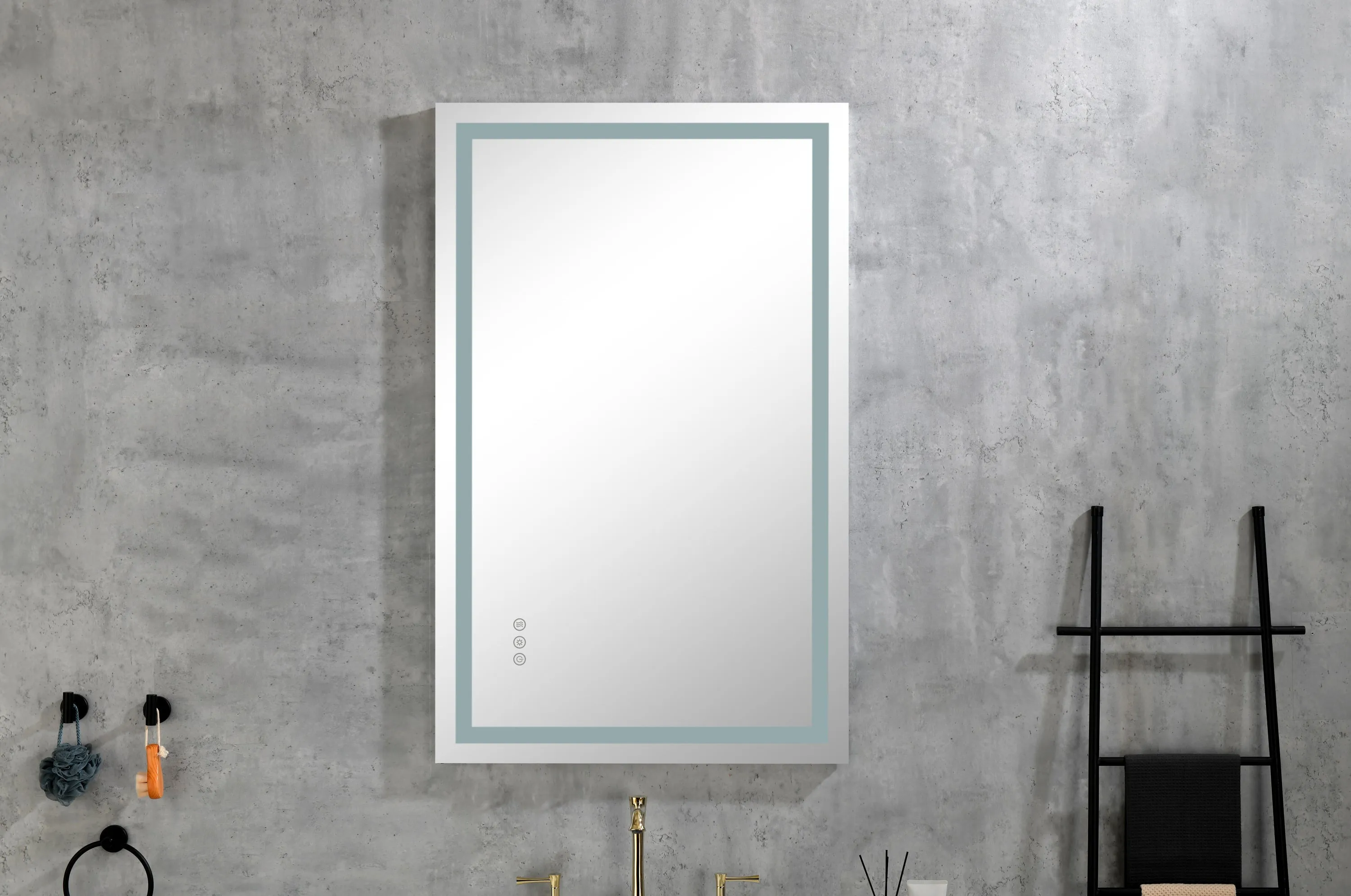 32*24 LED Lighted Bathroom Wall Mounted Mirror with High Lumen Anti-Fog Separately Control Dimmer Function