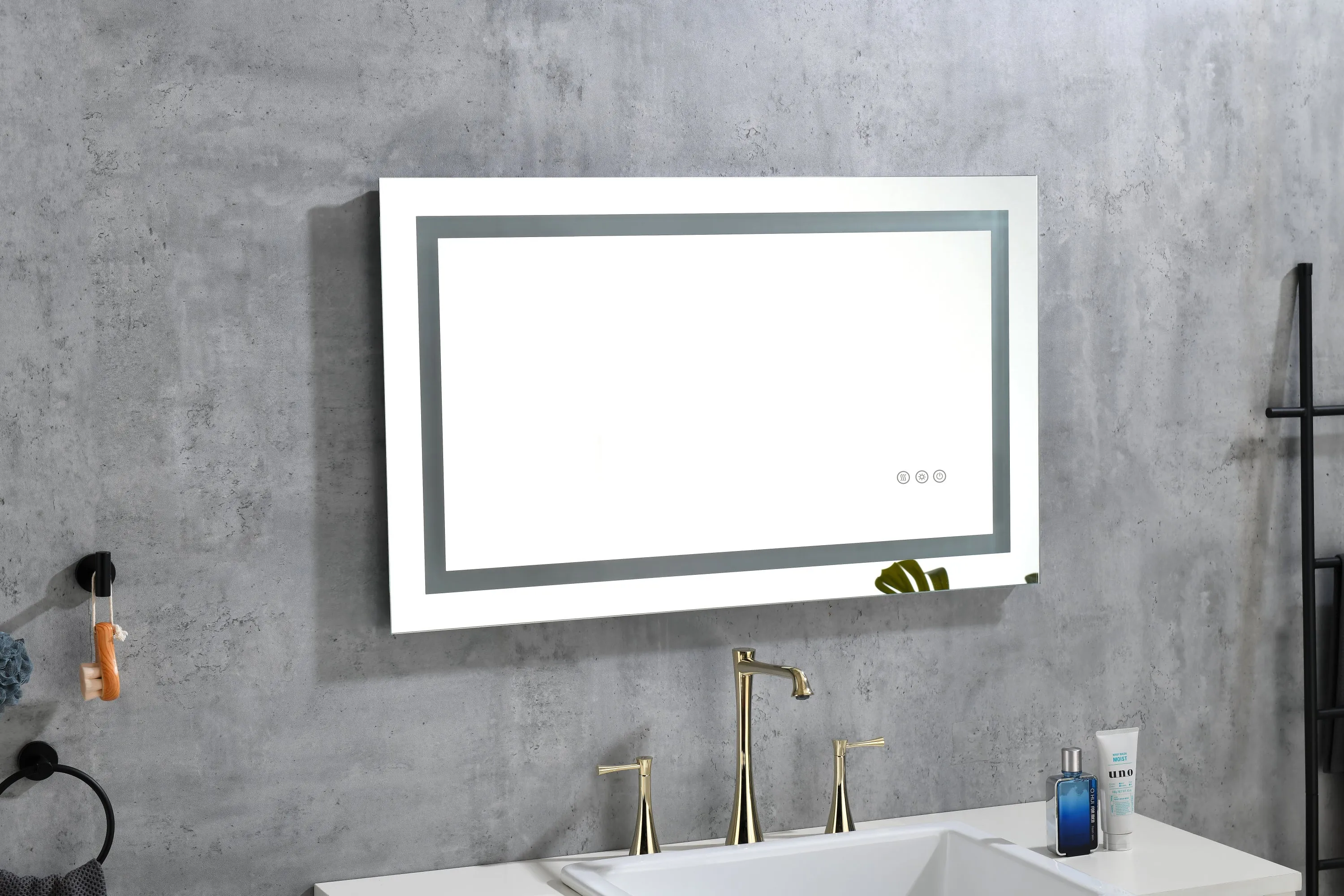 32*24 LED Lighted Bathroom Wall Mounted Mirror with High Lumen Anti-Fog Separately Control Dimmer Function