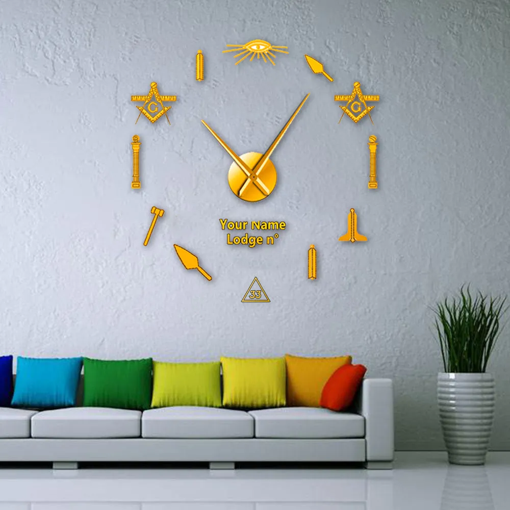 33rd Degree Scottish Rite Clock - Frameless Design