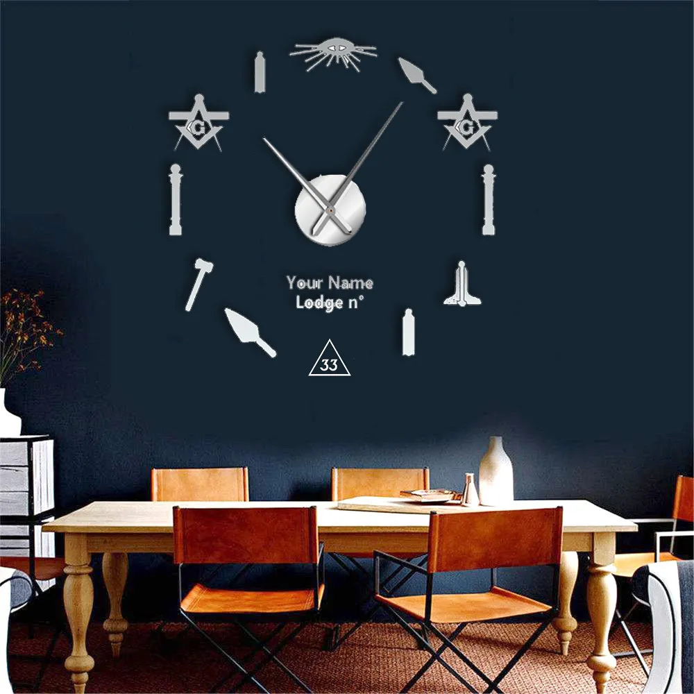 33rd Degree Scottish Rite Clock - Frameless Design