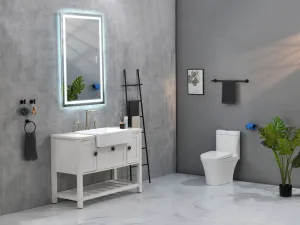 36*24 LED Lighted Bathroom Wall Mounted Mirror with High Lumen Anti-Fog Separately Control Dimmer Function