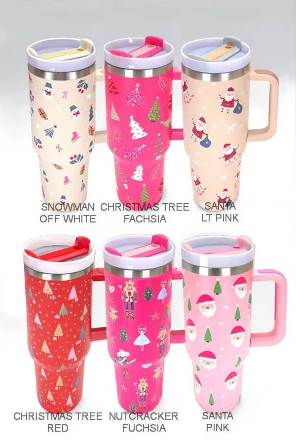 40oz STAINLESS STEEL TUMBLER ALL STYLES | TB40OZ: MAMA CHECKER FUCHSIA