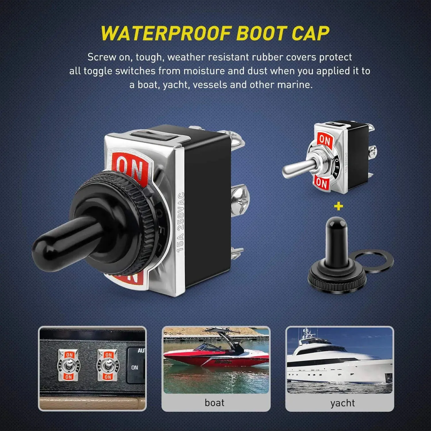 5Pack 6Pin ON/Off/ON/Off DPDT Toggle Switch