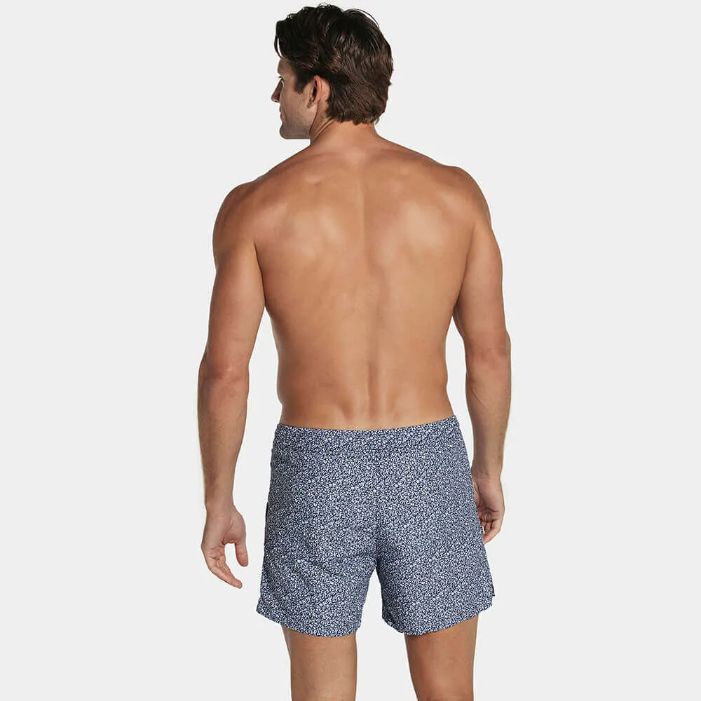 5" Inseam Swim Trunk in Blue Mini Floral