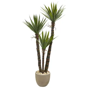 60” Yucca Artificial Tree in Sandstone Planter