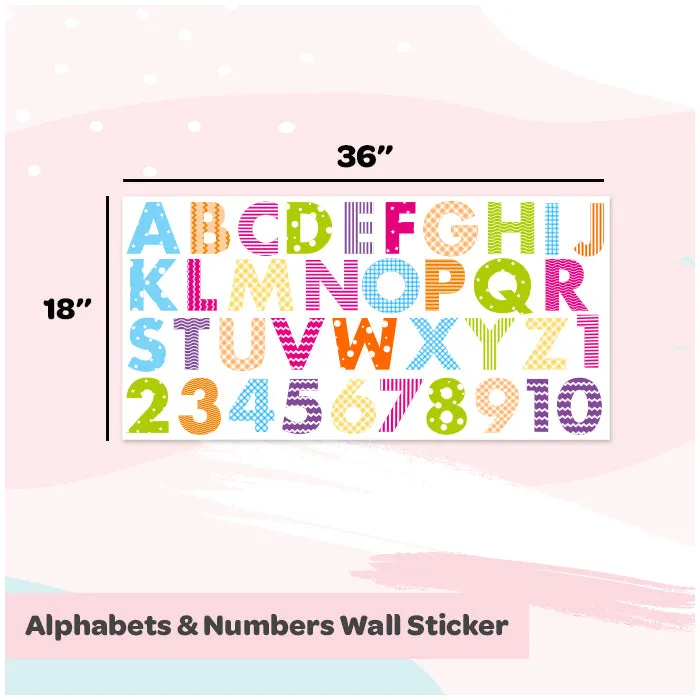 Alphabets And Numbers Mini Wall Art Sticker
