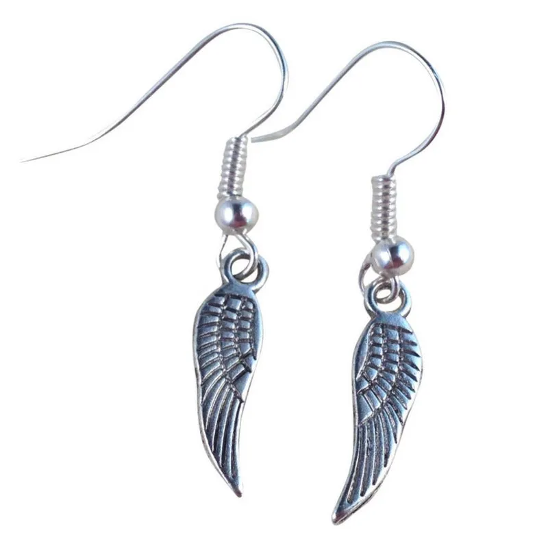 Angel Wings Silver Plated Charm Earrings