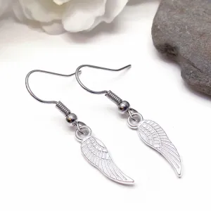 Angel Wings Silver Plated Charm Earrings