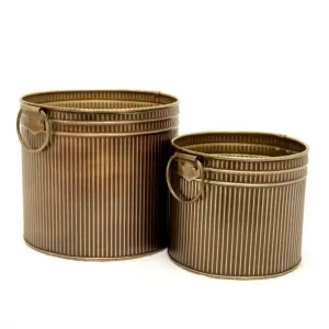 A/Q Round Tin Planter - Small OR Large