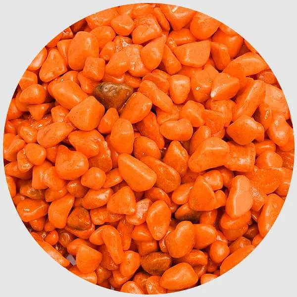Aquarium Pebbles (Orange, Small) - 1 kg