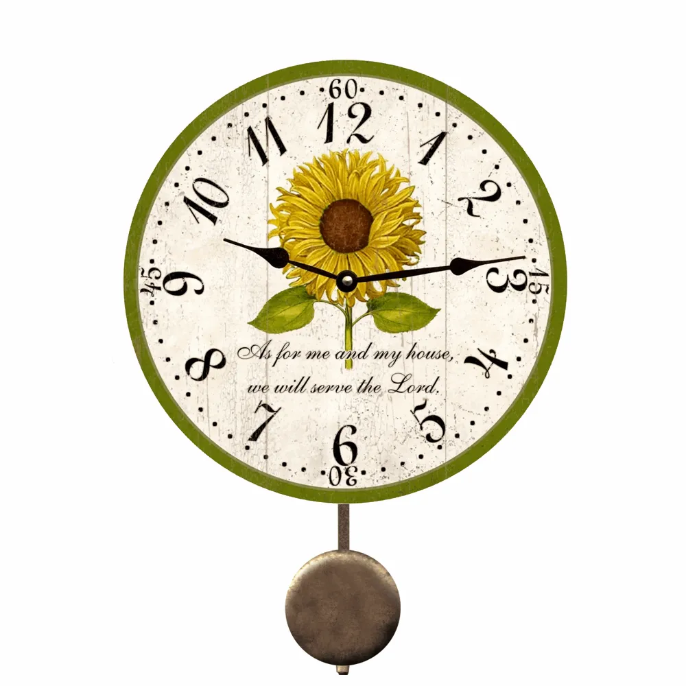 As For Me And My House Clock- Sunflower Wall Clock