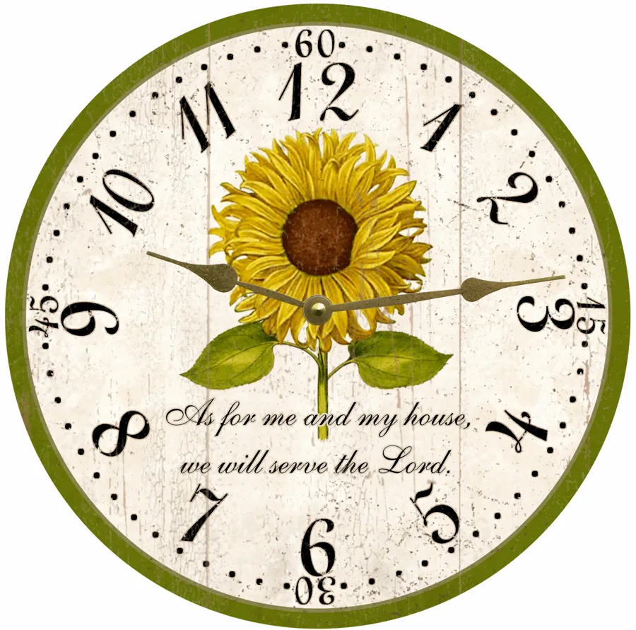 As For Me And My House Clock- Sunflower Wall Clock
