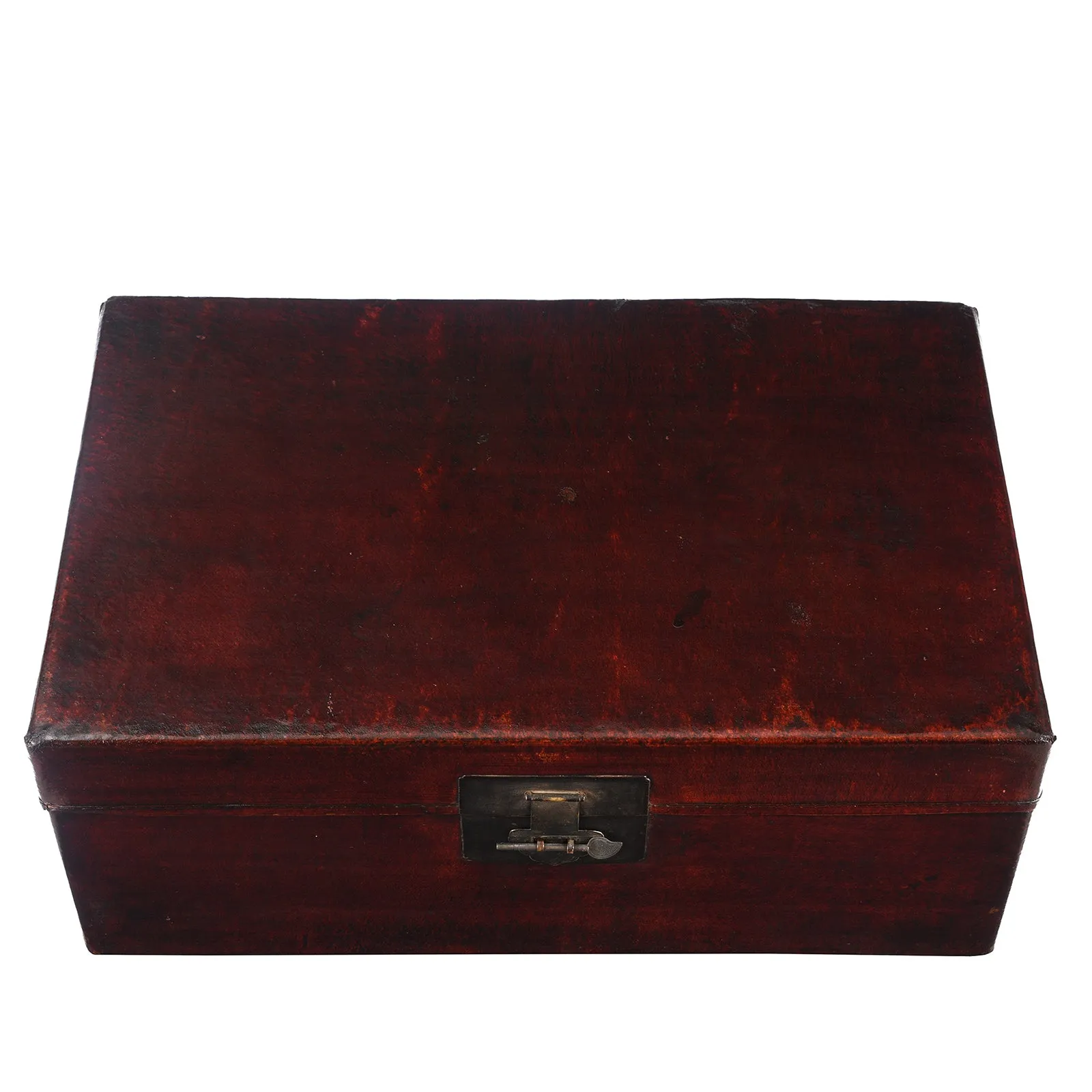 Aubergine Leather Trunk from Shanghai - Circa 1920