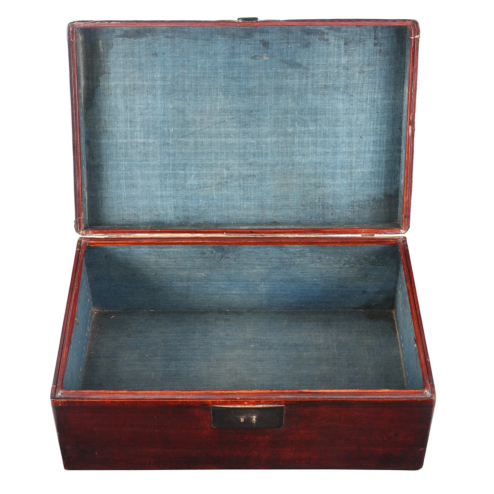 Aubergine Leather Trunk from Shanghai - Circa 1920