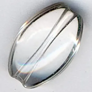 b11-cr-0471-Vintage clear glass ovals. 17x11mm. Pkg of 4