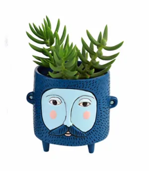 Baby Hairy Jack Blue Face Resin | Pot Planter