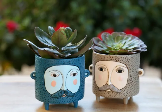 Baby Hairy Jack Blue Face Resin | Pot Planter