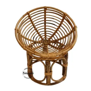 Babymoon Rustic Cane Bamboo Papasan Chair | Wooden Properties | Baby Photography Props