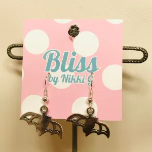 Bat Silhouette Charm Earrings