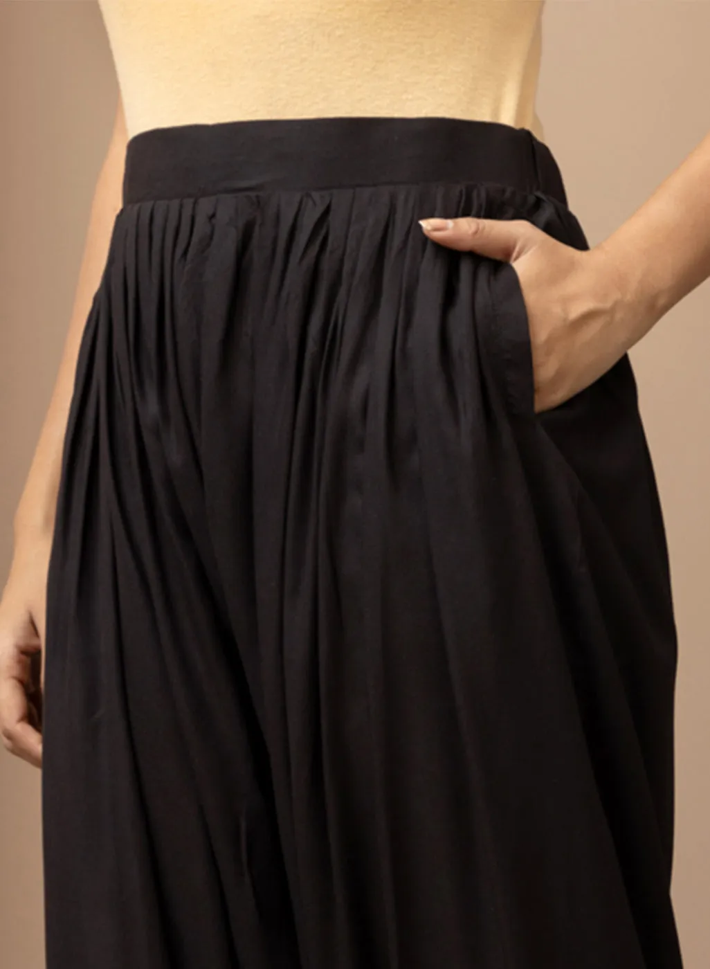 Black Salwar with Bottom Hem with Lace work