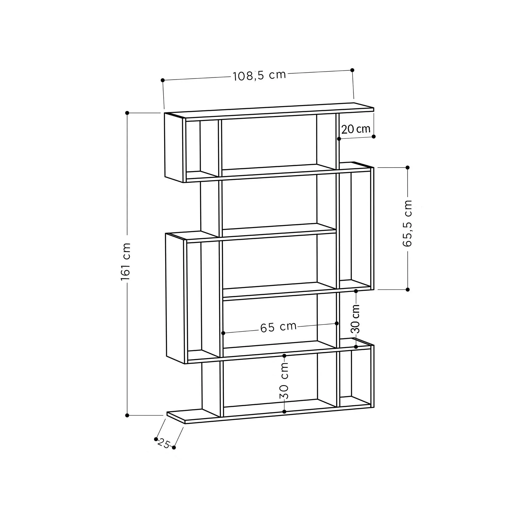 Bookshelf Mito - Sonoma Oak, Anthracite