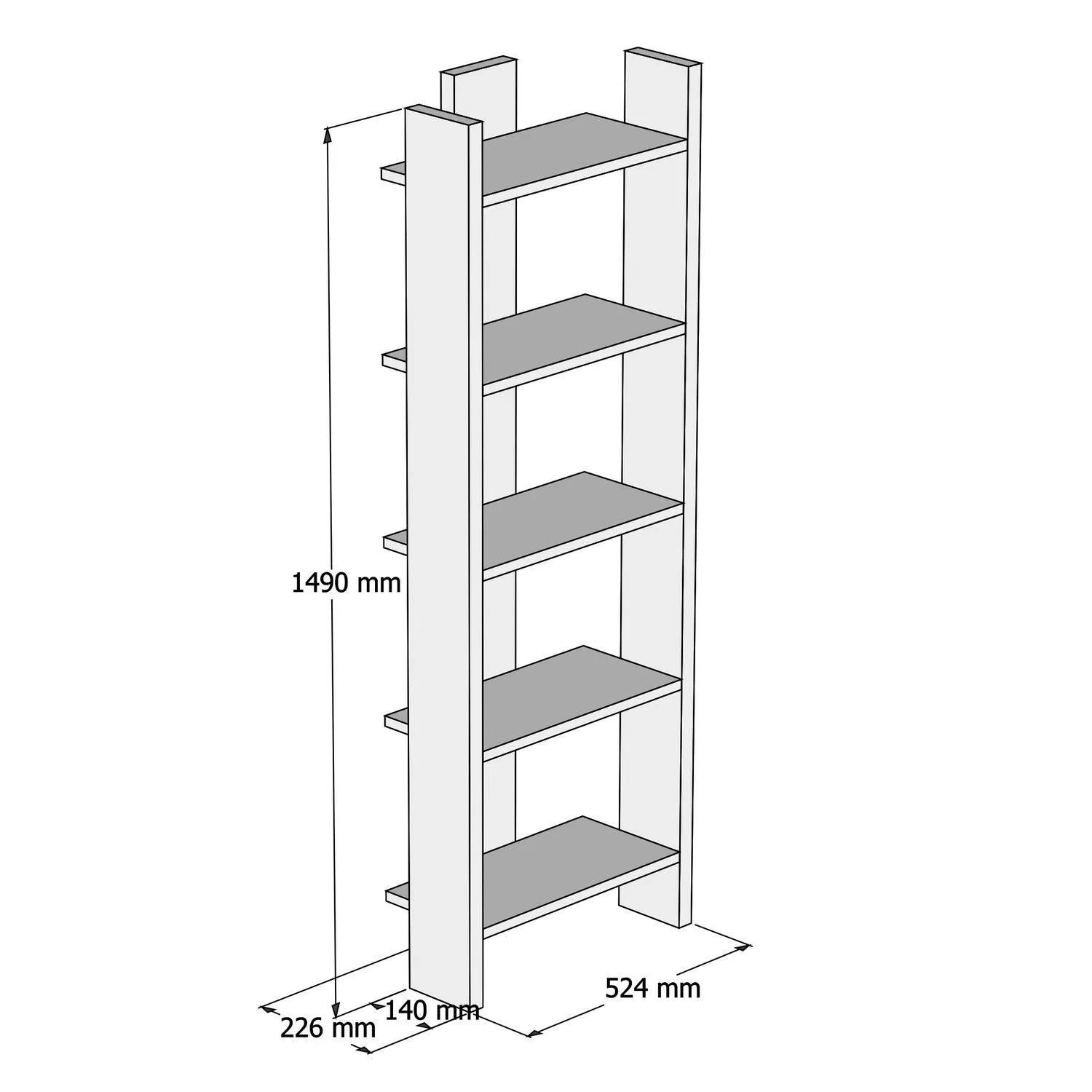 Bookshelf Virba - Walnut