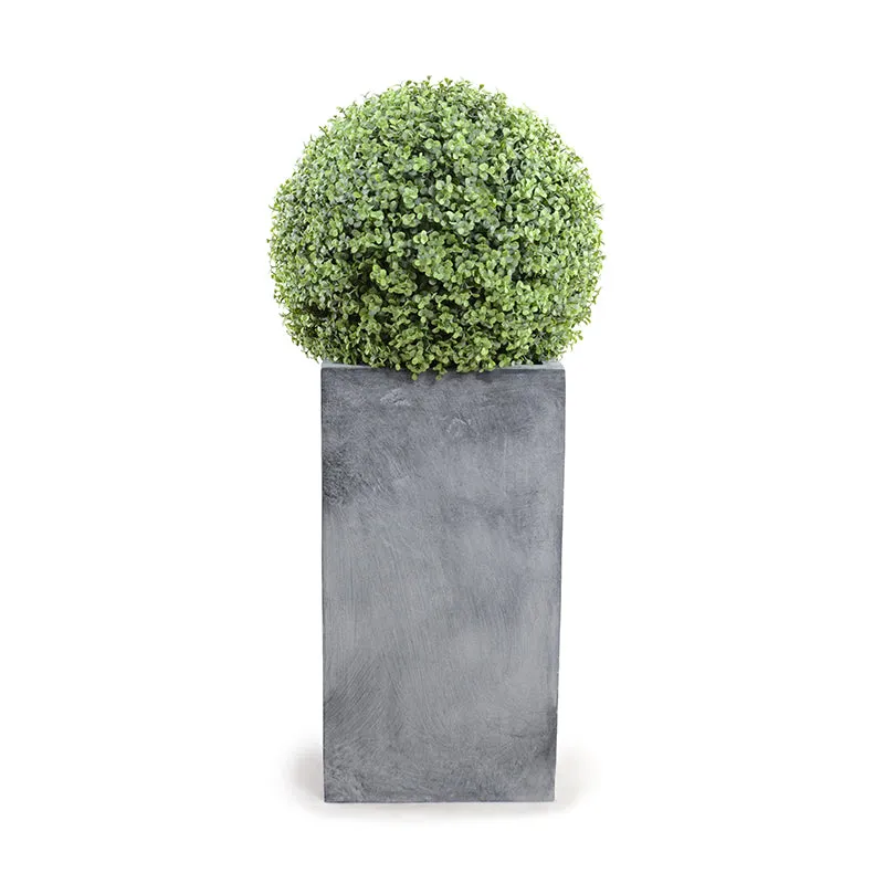 Boxwood Ball in Column Planter