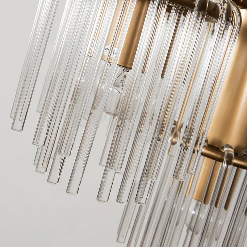 Brass Wall Sconce with Crystal Rod Shade - Modern & Chic Design