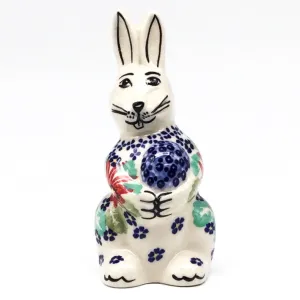 Bunny Holding Easter Egg-Miniature in Dahlia