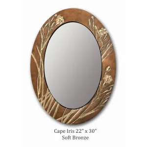 Cape Iris Mirror Shown in Soft Bronze Color by Blindspot Mirrors Deborah Childress