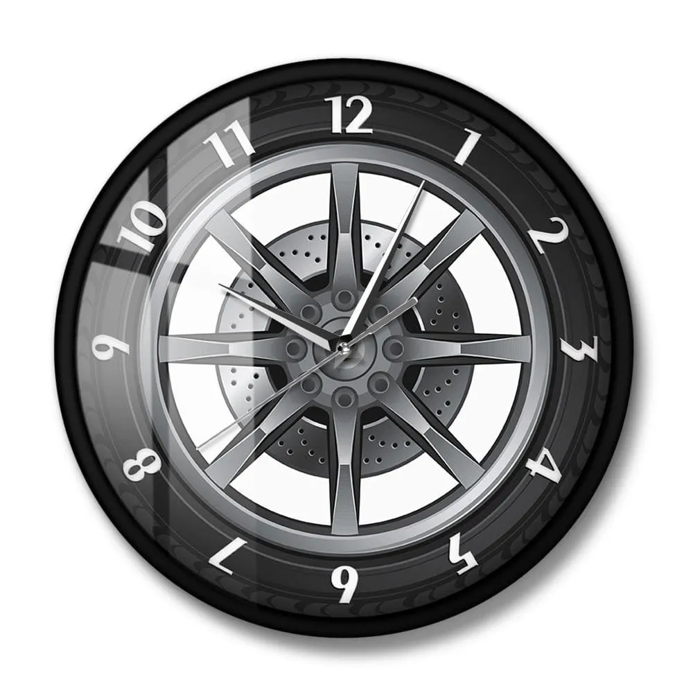 Car Service Repair Garage Owner Tire Wheel Custom Car Auto Wall Clock Watch