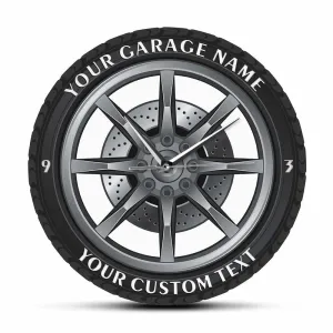 Car Service Repair Garage Owner Tire Wheel Custom Car Auto Wall Clock Watch