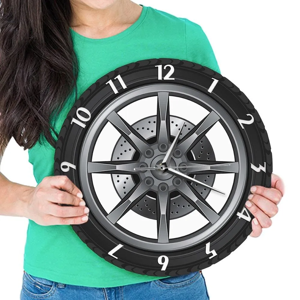Car Service Repair Garage Owner Tire Wheel Custom Car Auto Wall Clock Watch