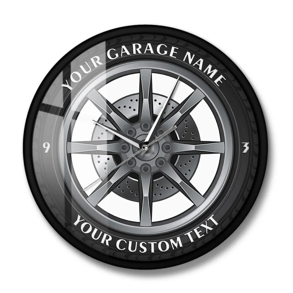 Car Service Repair Garage Owner Tire Wheel Custom Car Auto Wall Clock Watch