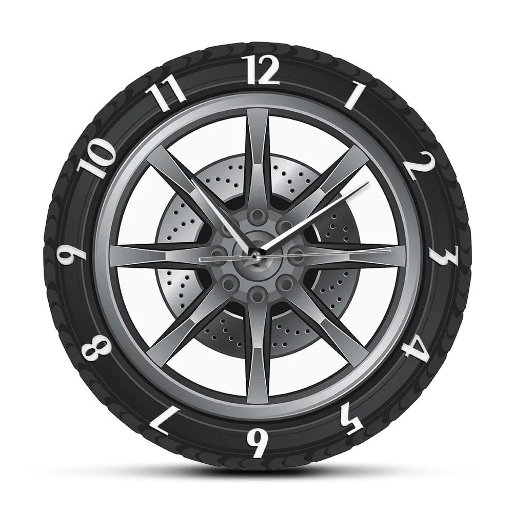 Car Service Repair Garage Owner Tire Wheel Custom Car Auto Wall Clock Watch