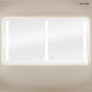 Catella Plus 72 in. x 38 in. LED Wall Mirror with Touch On/Off Dimmer Function
